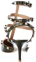 Thumbnail for your product : Valentino Rockstud Caged 65 Grainy Leather Ankle Strap Pump