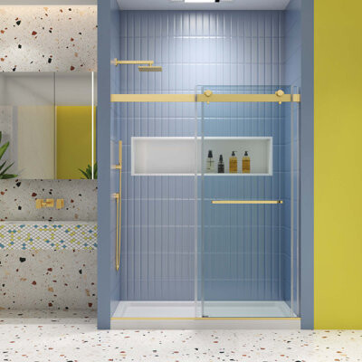 Impact Outdoor Glass Shower DoorSliding DoorWith Tempered Glass