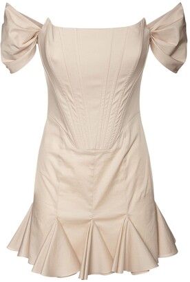 Giuseppe di Morabito Off-the-shoulder cotton poplin dress