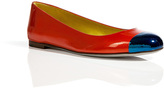 Thumbnail for your product : Sergio Rossi Lipstick Red/Royal Blue Patent Leather Ballerinas