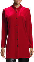Thumbnail for your product : Caroline Rose Petite Mandarin-Collar Velvet Shirt