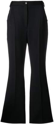 Nina Ricci leather-trimmed flared trousers