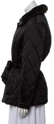 Andrew Marc Faux Fur-Trimmed Quilted Jacket Black Faux Fur-Trimmed Quilted Jacket