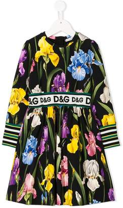 Dolce & Gabbana Kids floral logo dress