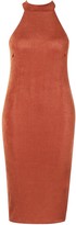 Thumbnail for your product : boohoo Plus High Neck Textured Slinky Midi Dress