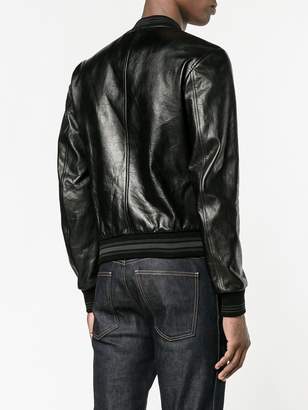 Dolce & Gabbana leather bomber jacket