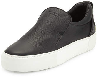 Buscemi 40mm Men's Leather Slip-On Sneakers, Black
