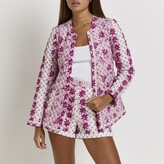 Thumbnail for your product : River Island Womens Pink Floral Quilted Jacket
