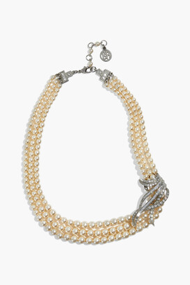 Ben-Amun Silver-tone, faux pearl and crystal necklace