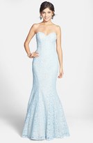 Thumbnail for your product : La Femme Strapless Lace Gown