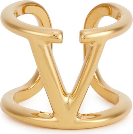 Valentino Garavani Vlogo Signature Ring In Gold Metal