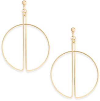 Thalia Sodi Gold-Tone Split Circle Drop Earrings, Created for Macy's