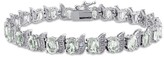 Thumbnail for your product : Allura 10.08 CT. T.W. Oval Created Green Amethyst and .03 CT. T.W. Diamond S-Link Tennis Bracelet in Sterling Silver - (7")