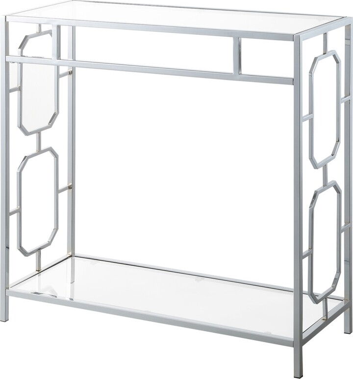 Convenience Concepts 31.5" Omega Glass Hall Table with Shelf - Glass, Chrome