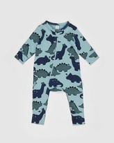 Thumbnail for your product : Huxbaby Boy's Green Longsleeve Rompers - Dino Zip Romper - Babies - Size 6-12 months at The Iconic