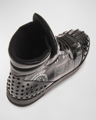 John Galliano Paris Men's Studded Gazette High-Top Sneakers