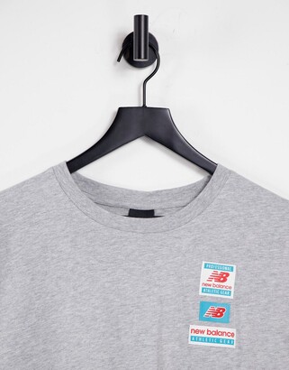 New Balance stacked label logo t-shirt in grey