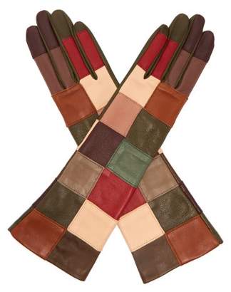 Agnelle Angelina Leather Patchwork Gloves - Womens - Multi