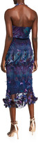Thumbnail for your product : Marchesa Notte Printed Tulle Halter Cocktail Dress with 3D Flowers
