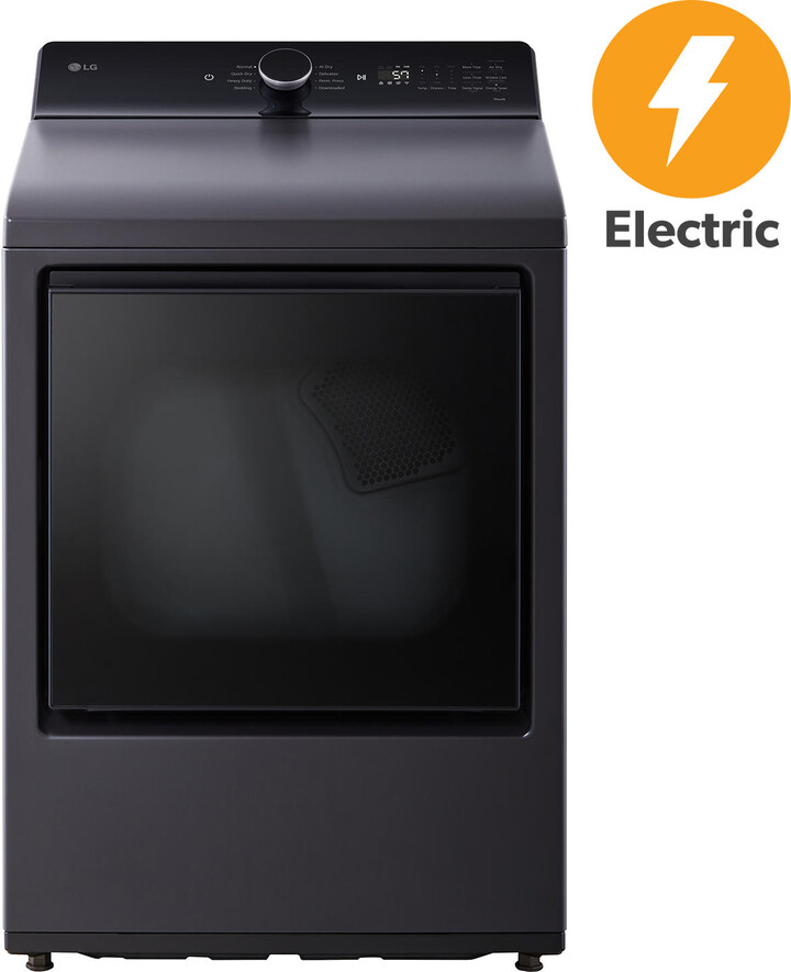 LG Electronics USA, Inc. 7.3 cu. ft. Electric Dryer, Wi-fi, Easy Load, AI Sensor Dry (Black):- Matte Black