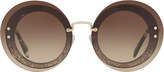 Thumbnail for your product : Miu Miu Mu 10rs 64 Pink Round Sunglasses