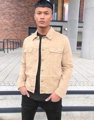 stone coloured denim jacket