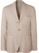Thumbnail for your product : Aspesi Beige Unstructured Garment-Dyed Linen Blazer