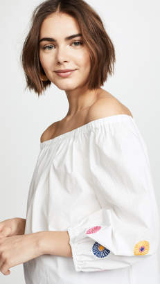 Madewell Embroidered Off Shoulder Top