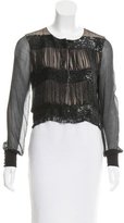 Thumbnail for your product : Haute Hippie Embellished Silk Top