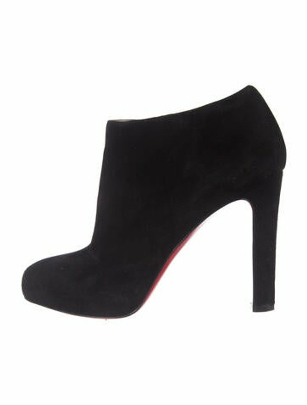 Christian Louboutin Vicky Booty 120 Suede Boots Black - ShopStyle