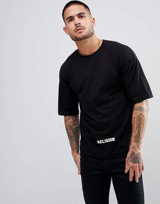 Religion T-Shirt With Dropped Shoulder And Shoreditch Print