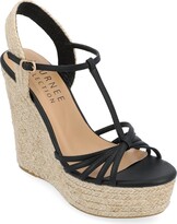 Thumbnail for your product : Journee Collection Womens Yara Tru Comfort Foam Buckle Espadrille Wedge Sandals, Black 5.5