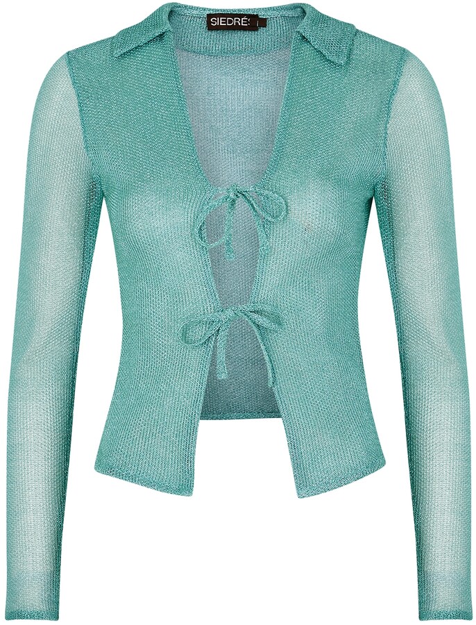 open weave cardigan sweater