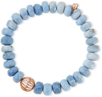 Sydney Evan 10mm Faceted African Opal Bead Bracelet with 14k Ball Spacer