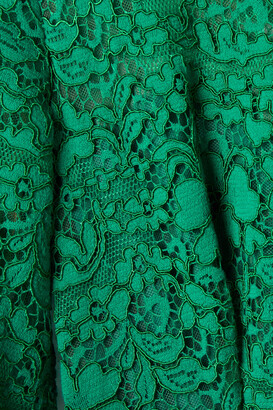 Costarellos Mina Belted Corded Lace Midi Dress - Green