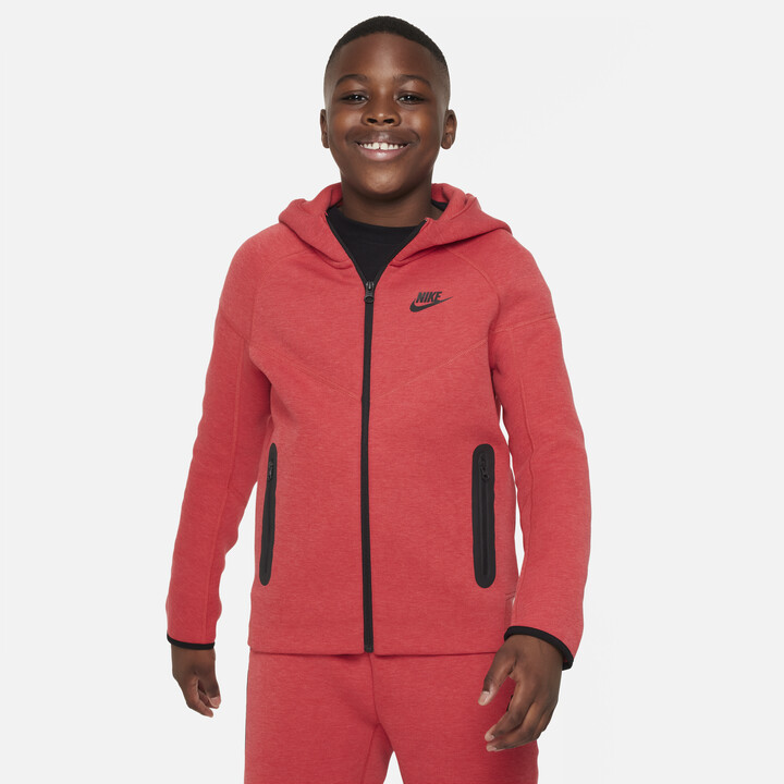 Nike Sportswear Tech Fleece Big Kids' (Boys') Full-Zip Hoodie (Extended  Size) in Red - ShopStyle