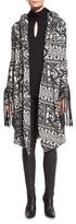 Thumbnail for your product : Haute Hippie Multipattern Hooded Leather-Trim Coat, Black/White
