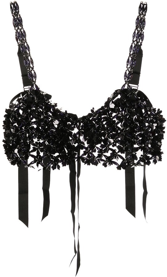 Simone Rocha Bead-Embellished Bralette - ShopStyle Bras