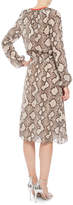 Thumbnail for your product : Altuzarra Mora Python-Print Long-Sleeve Dress, Beige