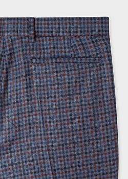 Men's Tapered-Fit Two-Tone Check Wool Trousers