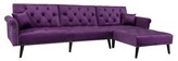 Thumbnail for your product : Mercer41 115" Wide Velvet Reversible Sleeper Sofa & Chaise With Ottoman