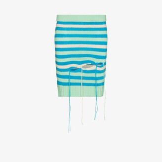 Charles Jeffrey Loverboy Slash Striped Mini Skirt