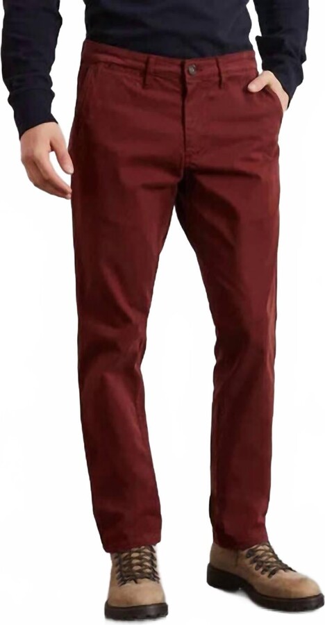 Eden Park Corduroy Chino Pants In Burgundy