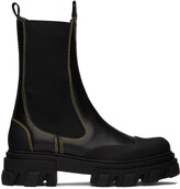 Thumbnail for your product : Ganni Black Cleated Mid Chelsea Boots
