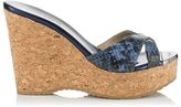 Thumbnail for your product : Jimmy Choo Perfume  Shiny Snake Print Leather Cork Wedges
