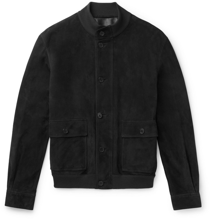The Row James Suede Bomber Jacket - ShopStyle