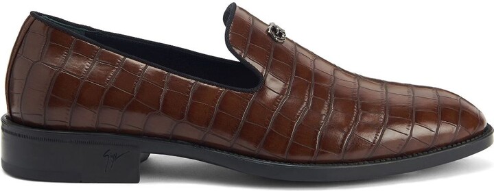 Brown Croco Leather Sneakers - Low-Top - HERTFORD by Civardi