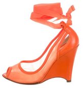 Thumbnail for your product : Fendi Mesh Wrap-Around Wedges