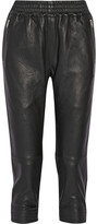 Thumbnail for your product : OAK Runner cropped leather track pants