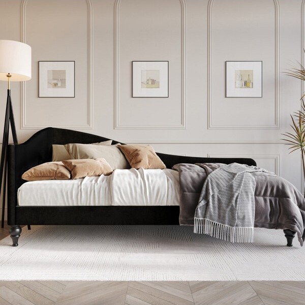 Home Design Ozark Upholstered Daybed, Black